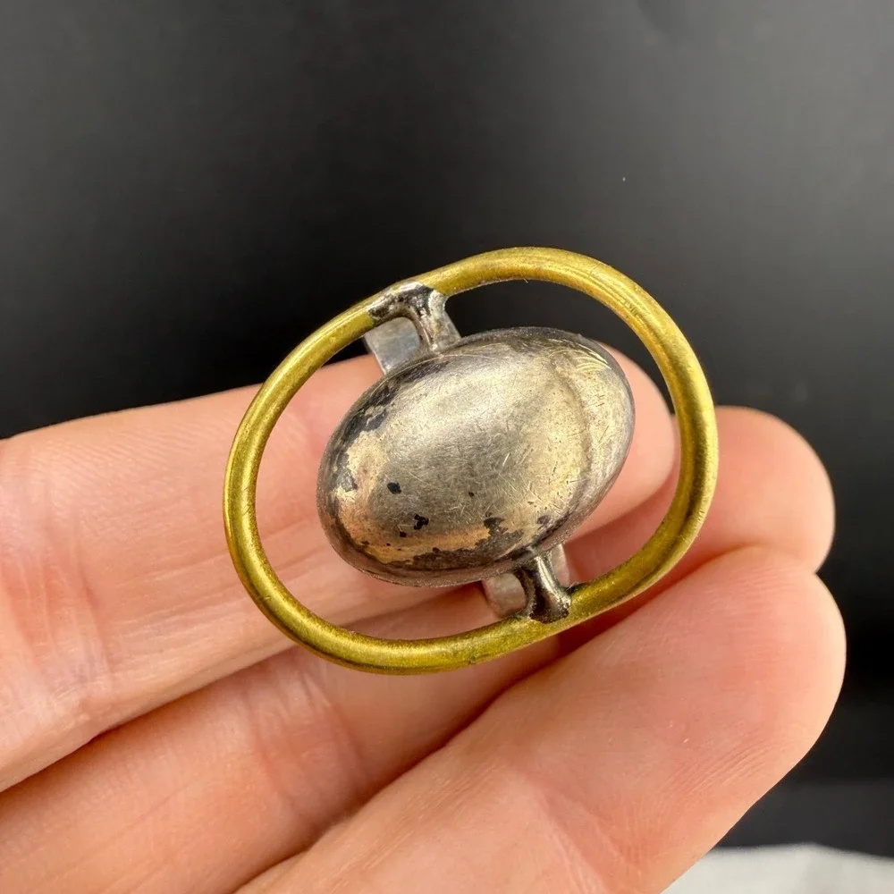 Vintage Taxco Sterling Silver Artisan Ring Modernist Size 10